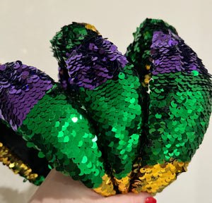 Mardi Gras sequin headband