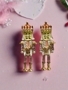 Pink nutcracker earrings