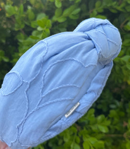 Powder Blue embroidered headband