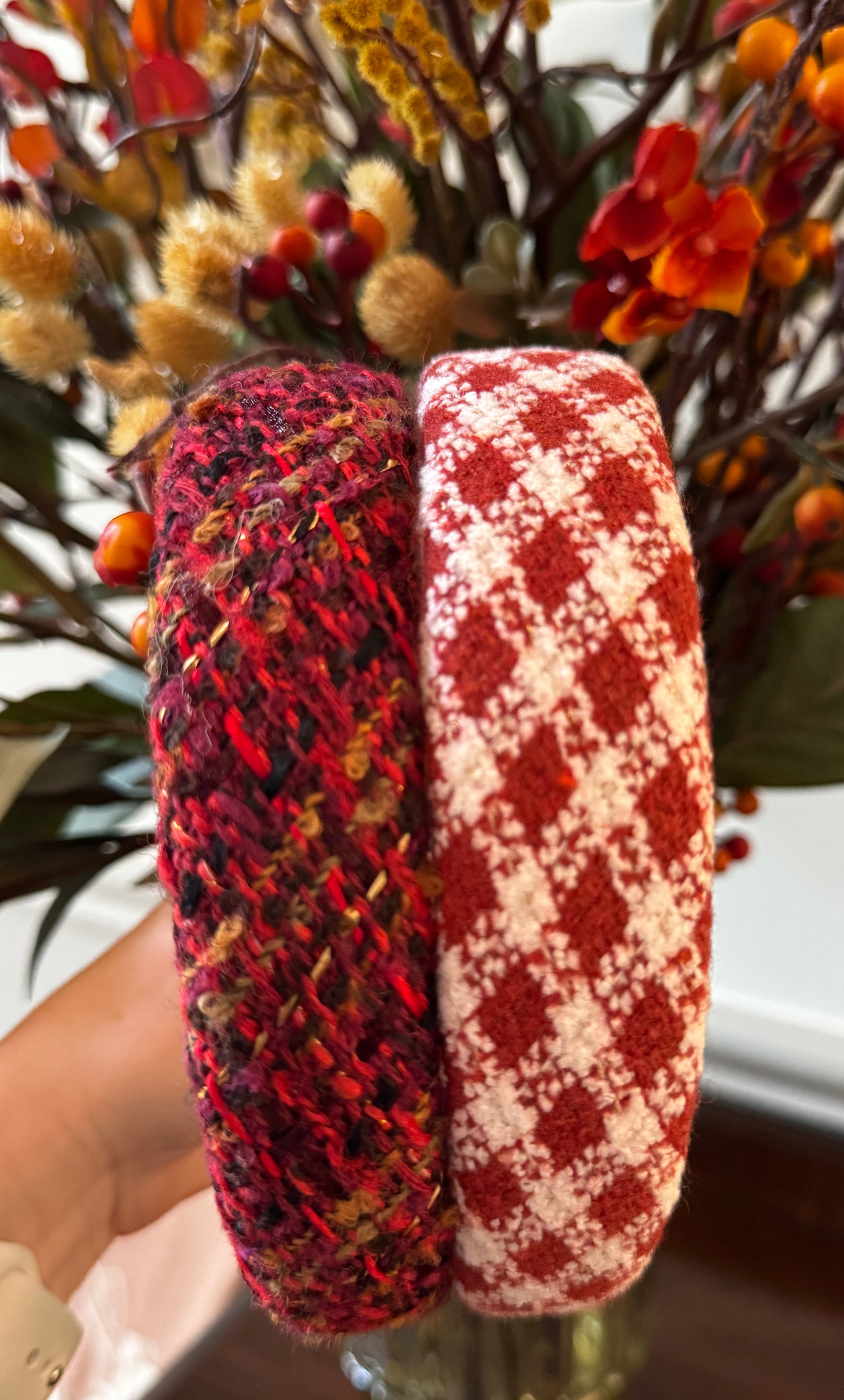 Christmas tweed headbands
