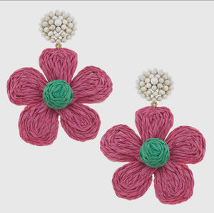 Raffia Flower earrings