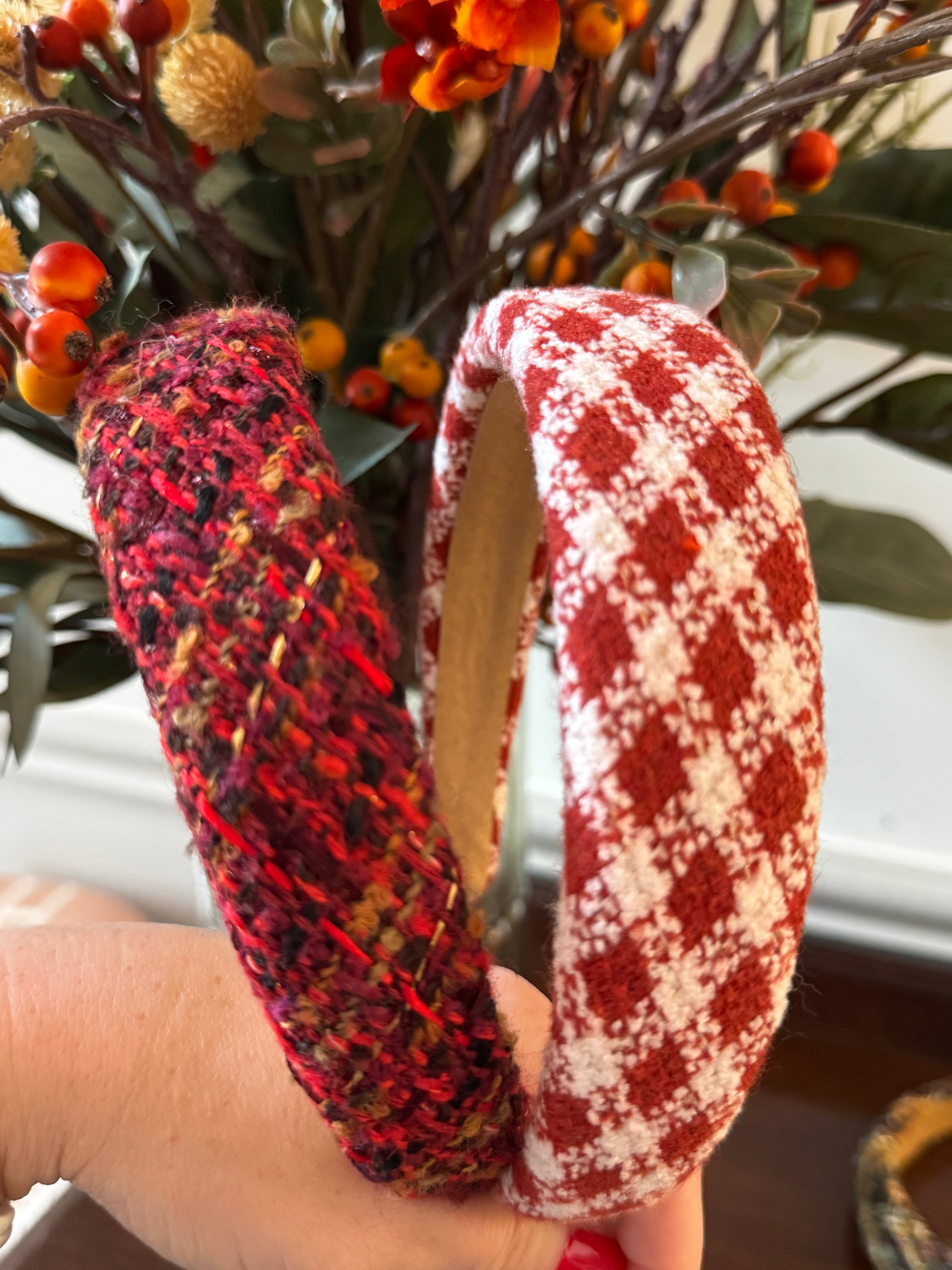 Christmas tweed headbands