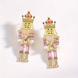 Pink nutcracker earrings