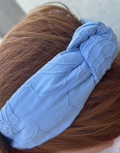 Powder Blue embroidered headband