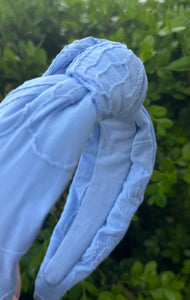Powder Blue embroidered headband