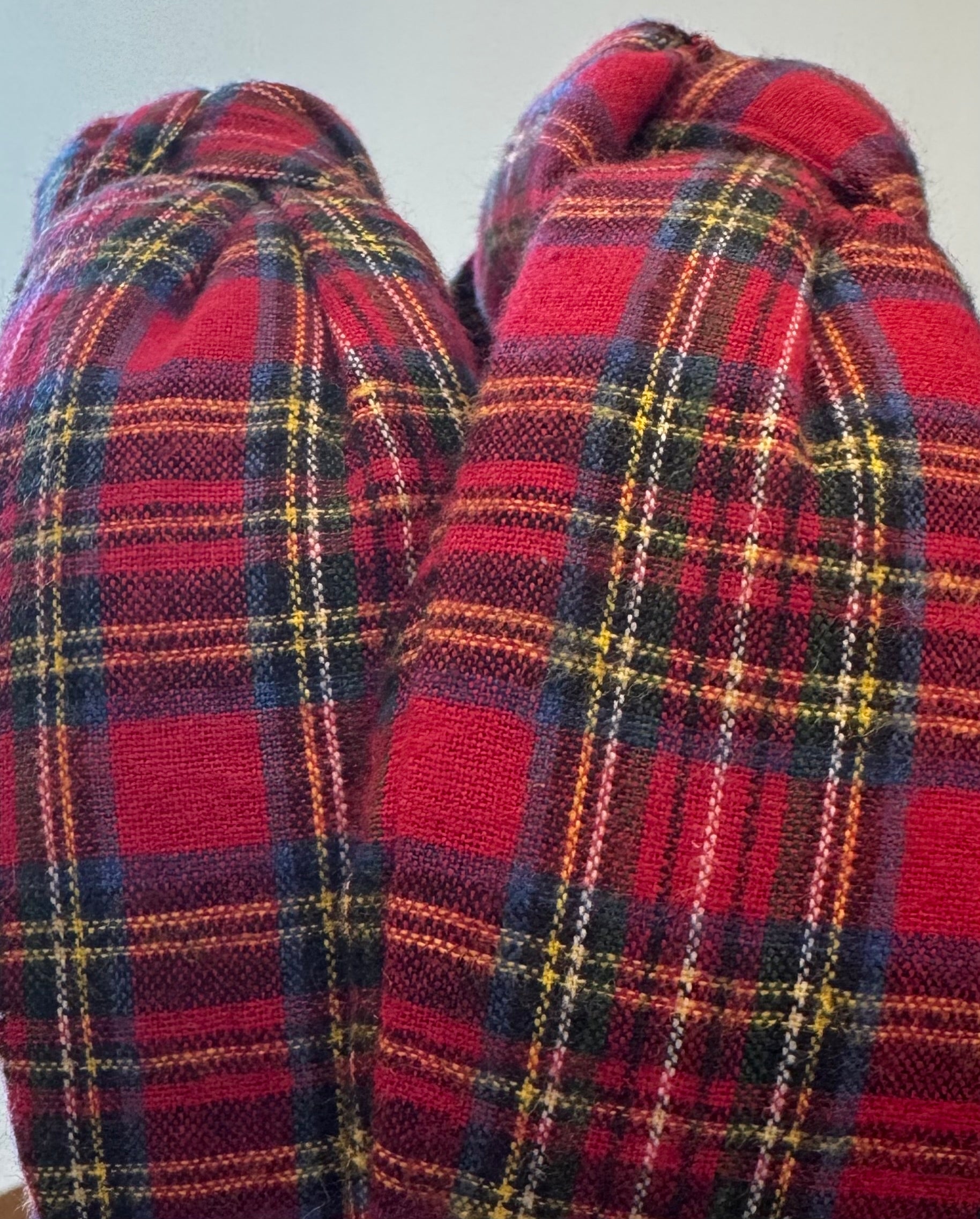 Red tartan plaid headband