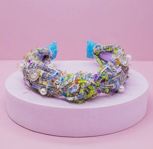 Kids Blue Embellished tweed