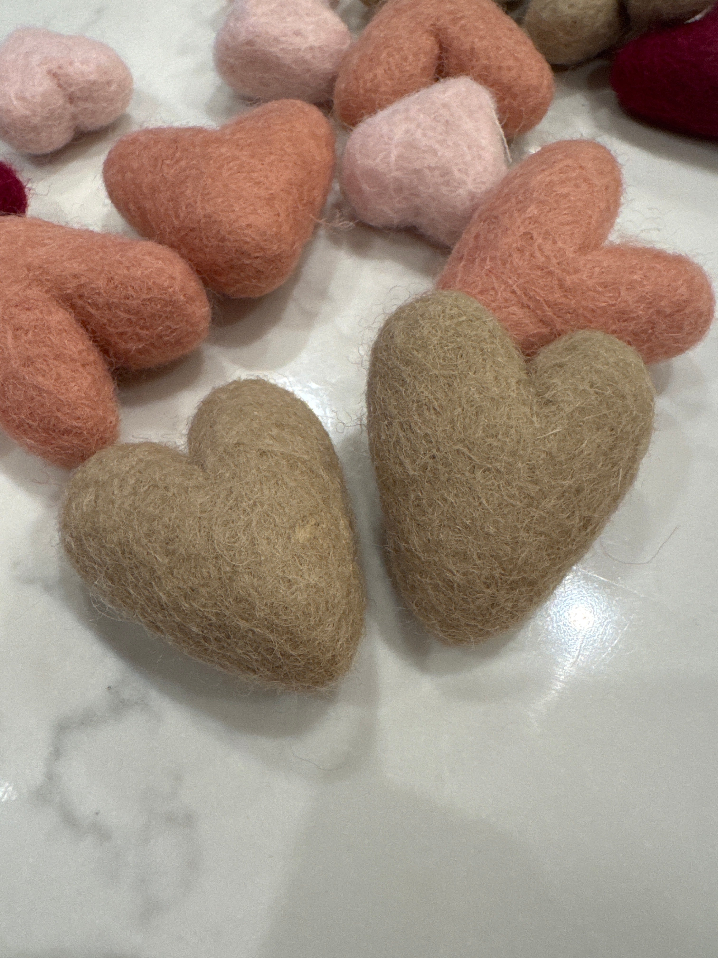 Large Felt Heart Hoops