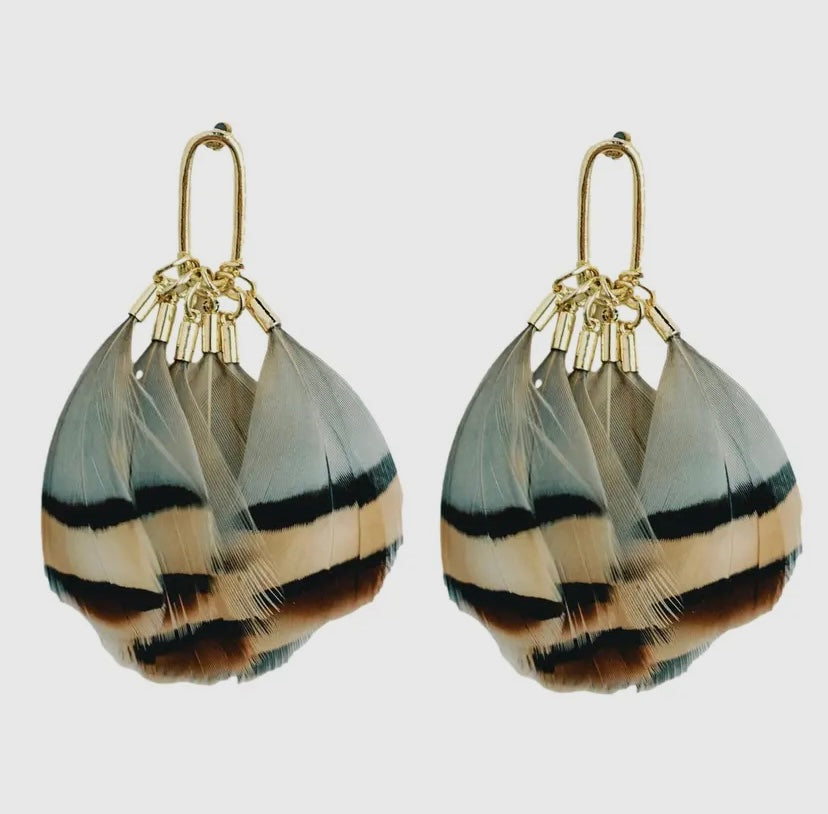 Striped Feather earrings