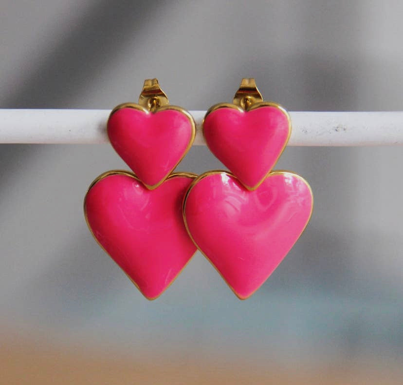 Enamel Heart earrings
