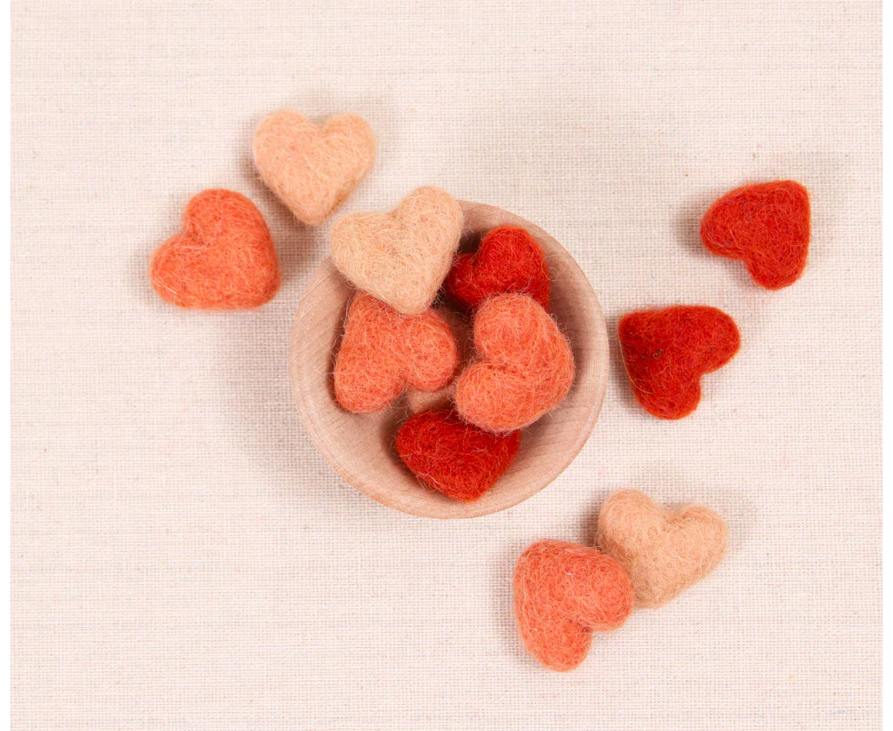 Tiny Felt Heart Hoops