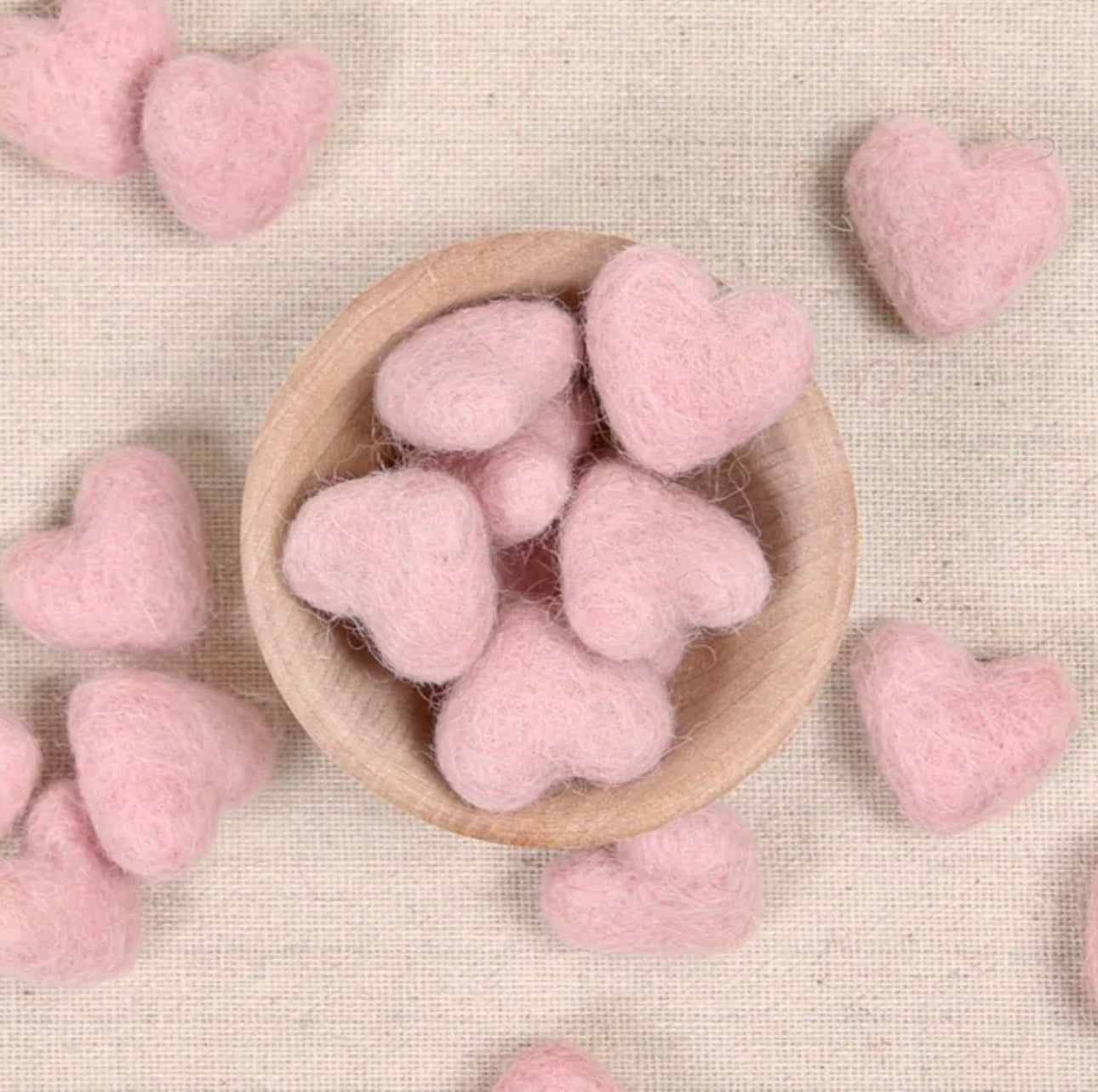 Tiny Felt Heart Hoops