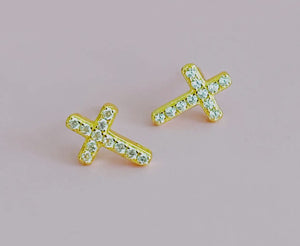 Mini Sparkle Cross earrings