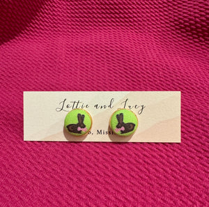 Chocolate Bunny button earrings