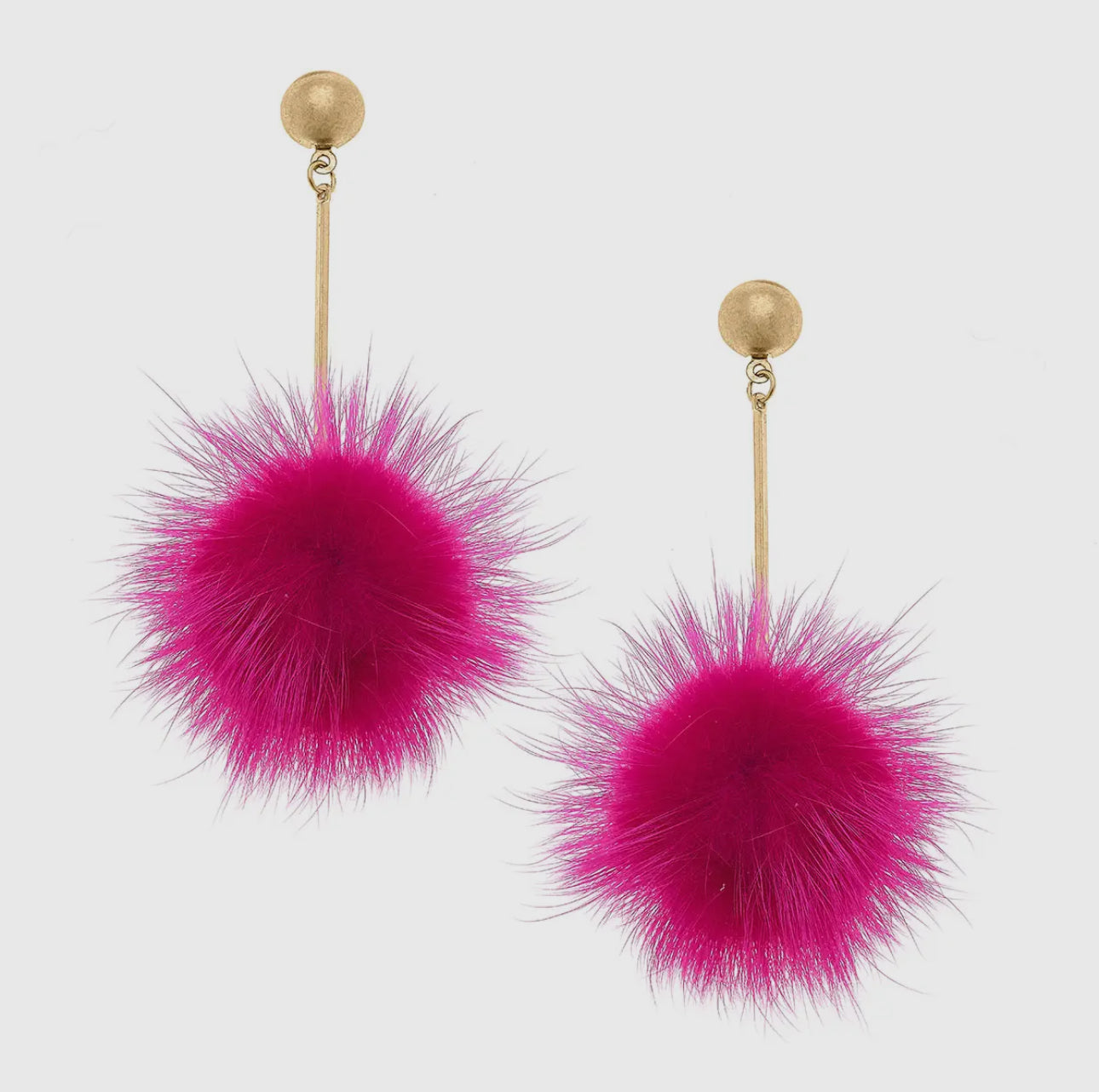 Faux Mink Pom earrings