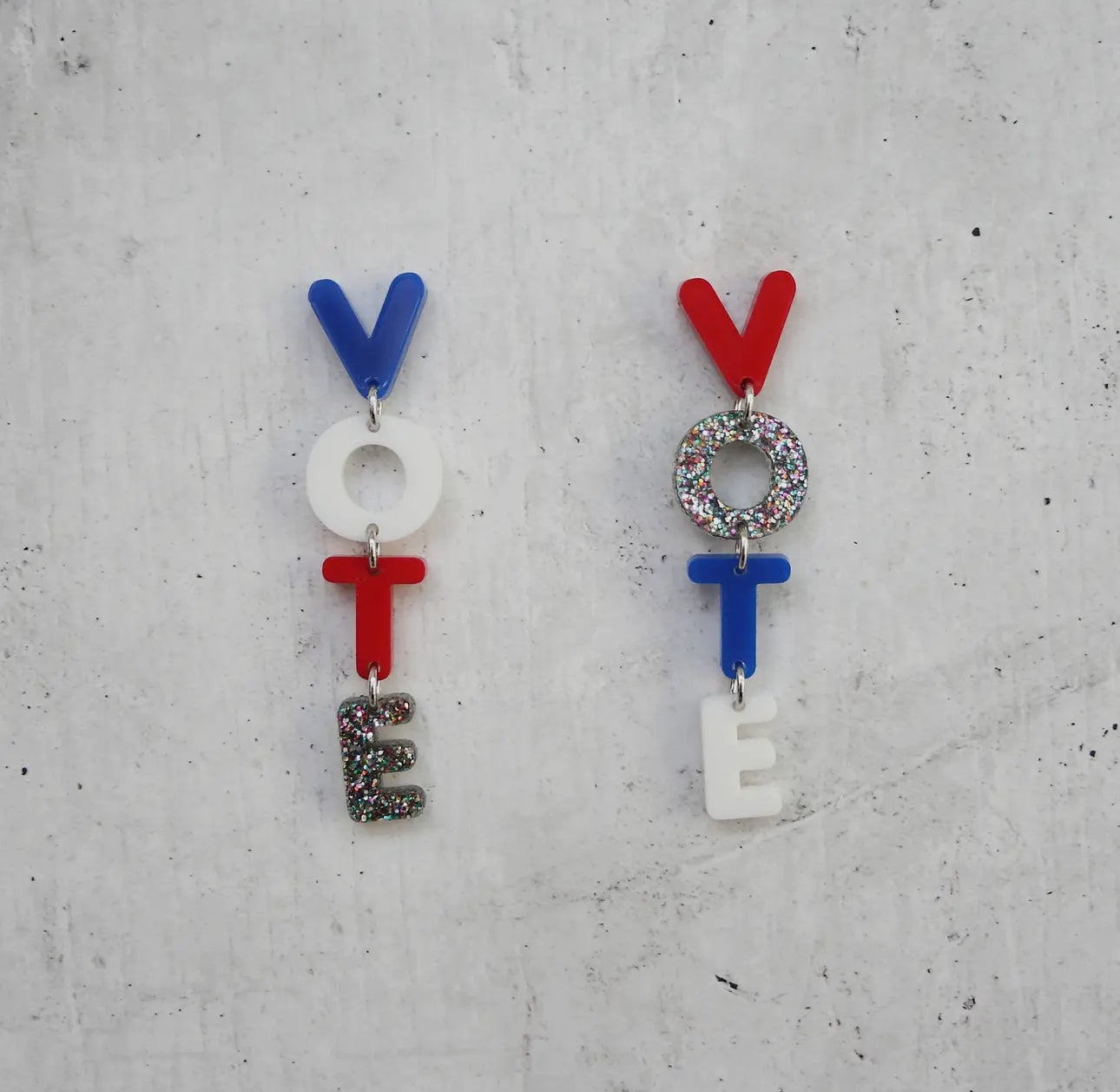 Red, White, Blue VOTE earrings