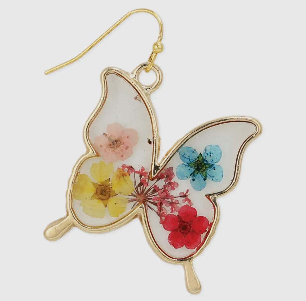 Pressed Flower Butterfly earrings