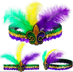 Mardi Gras Feather Headband