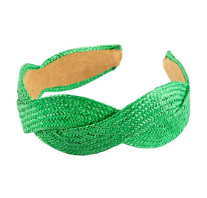 Green Raffia headband