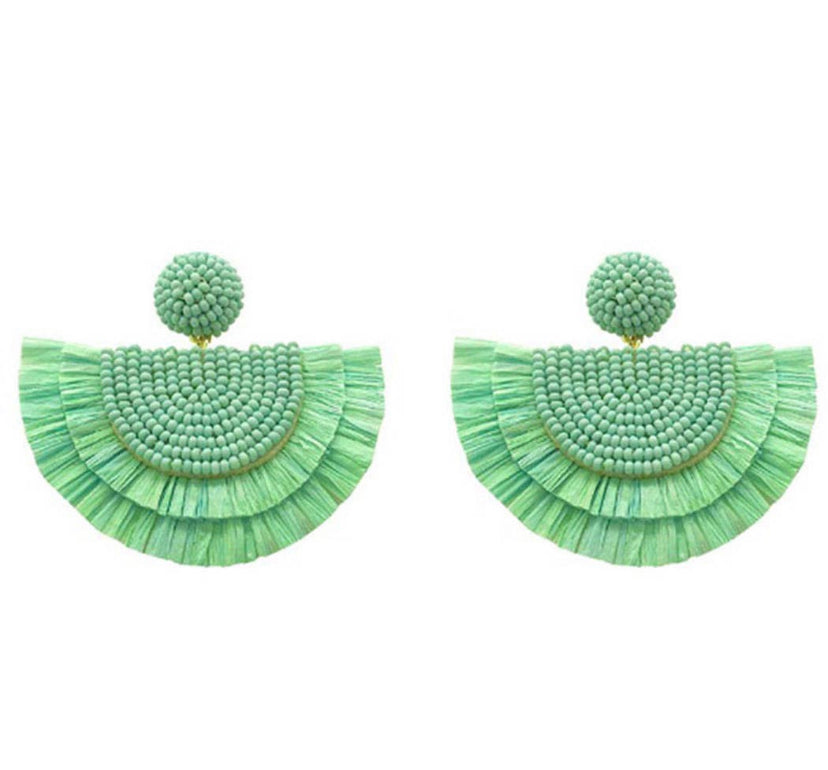 Raffia Fringed earrings