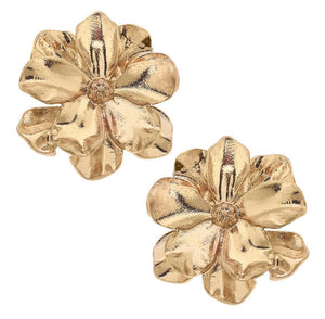 Gold Camellia earrings