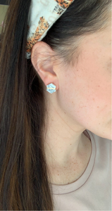 Marble Hexagon Studs