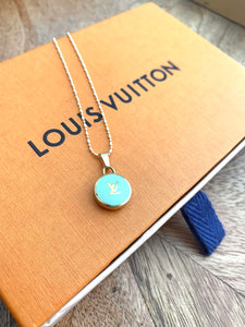 Tiny Mint LV necklace