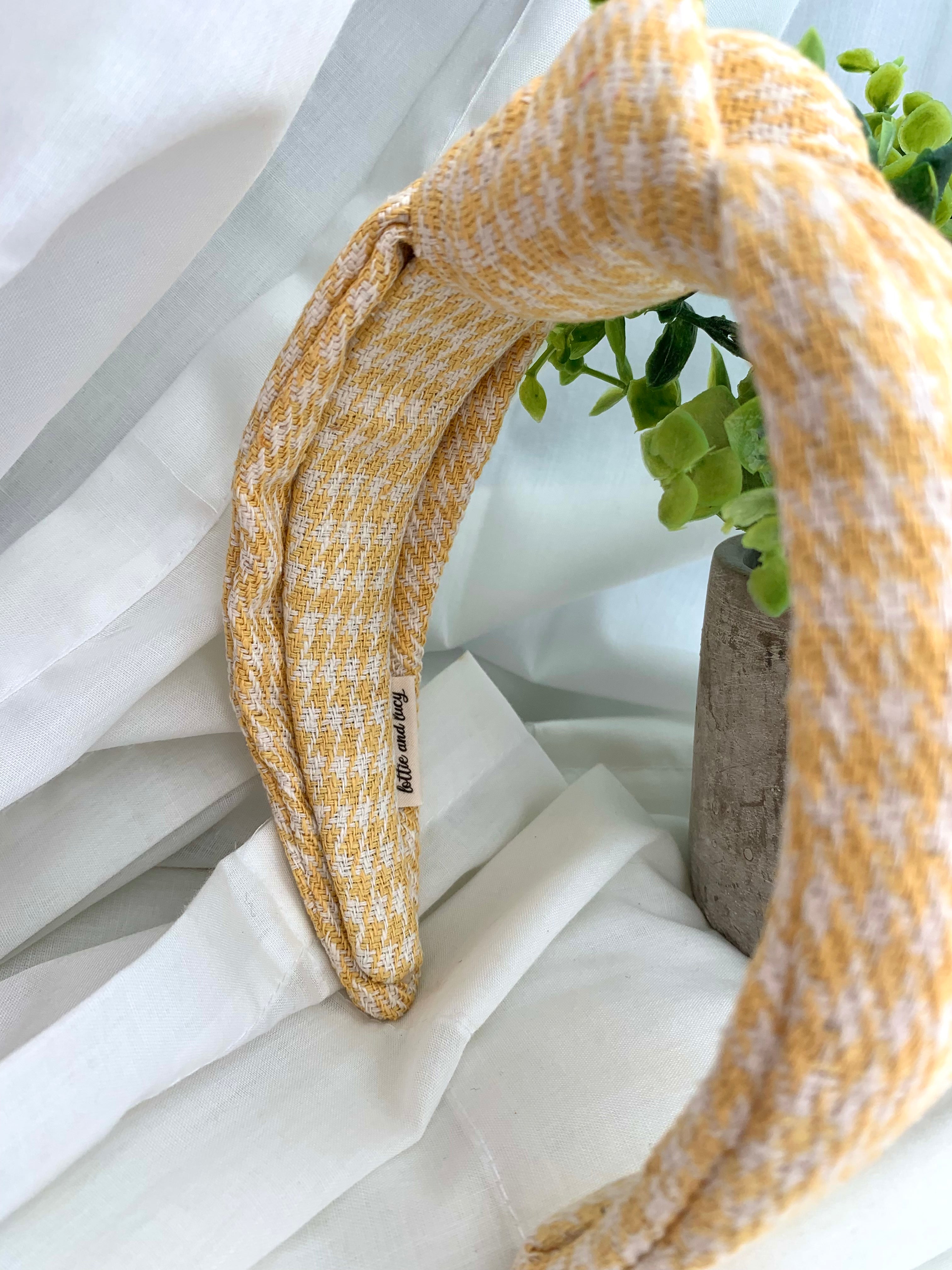 Yellow Boucle knotted headband