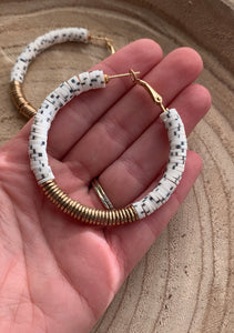 Black and white clay hoops