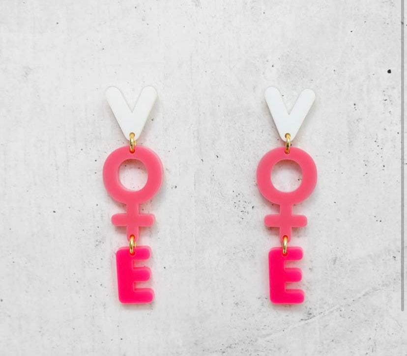 Pink Vote earrings