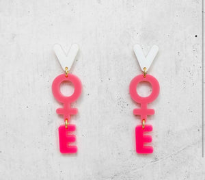 Pink Vote earrings