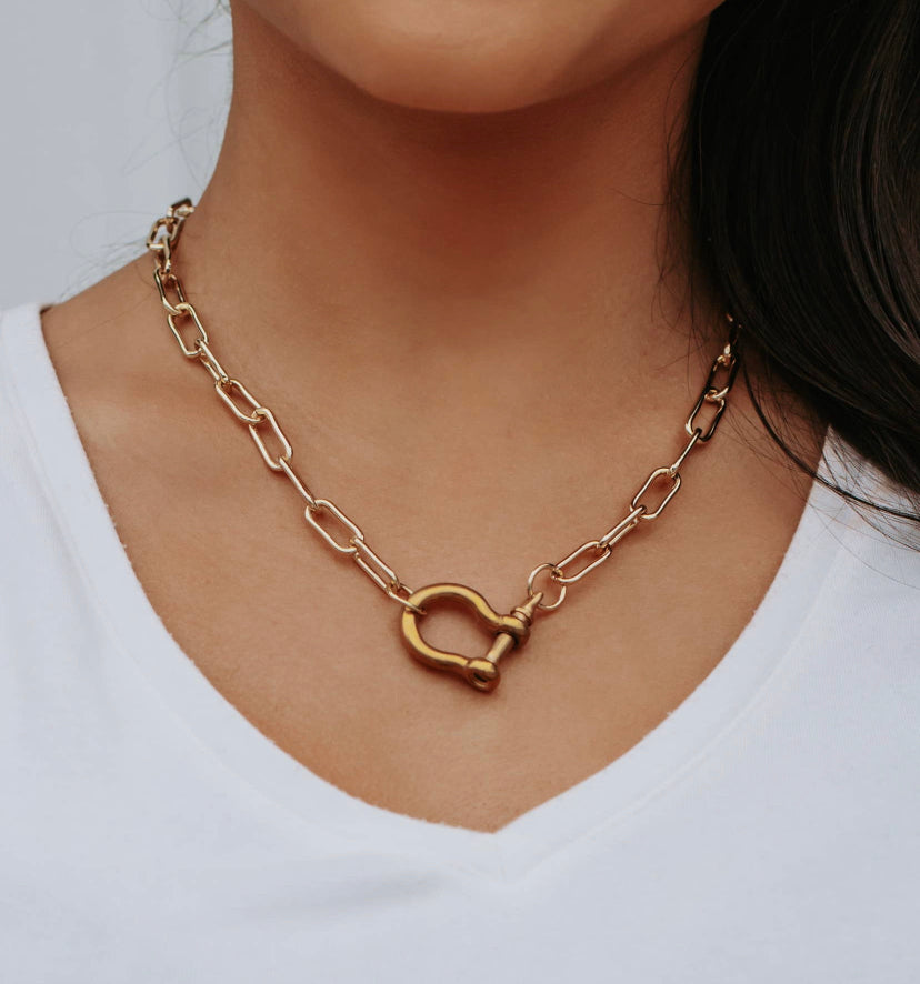 Lock Paperclip Chain Necklace Lock Chain Link Necklace -  Canada