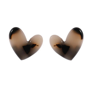 Tortoise Heart Studs