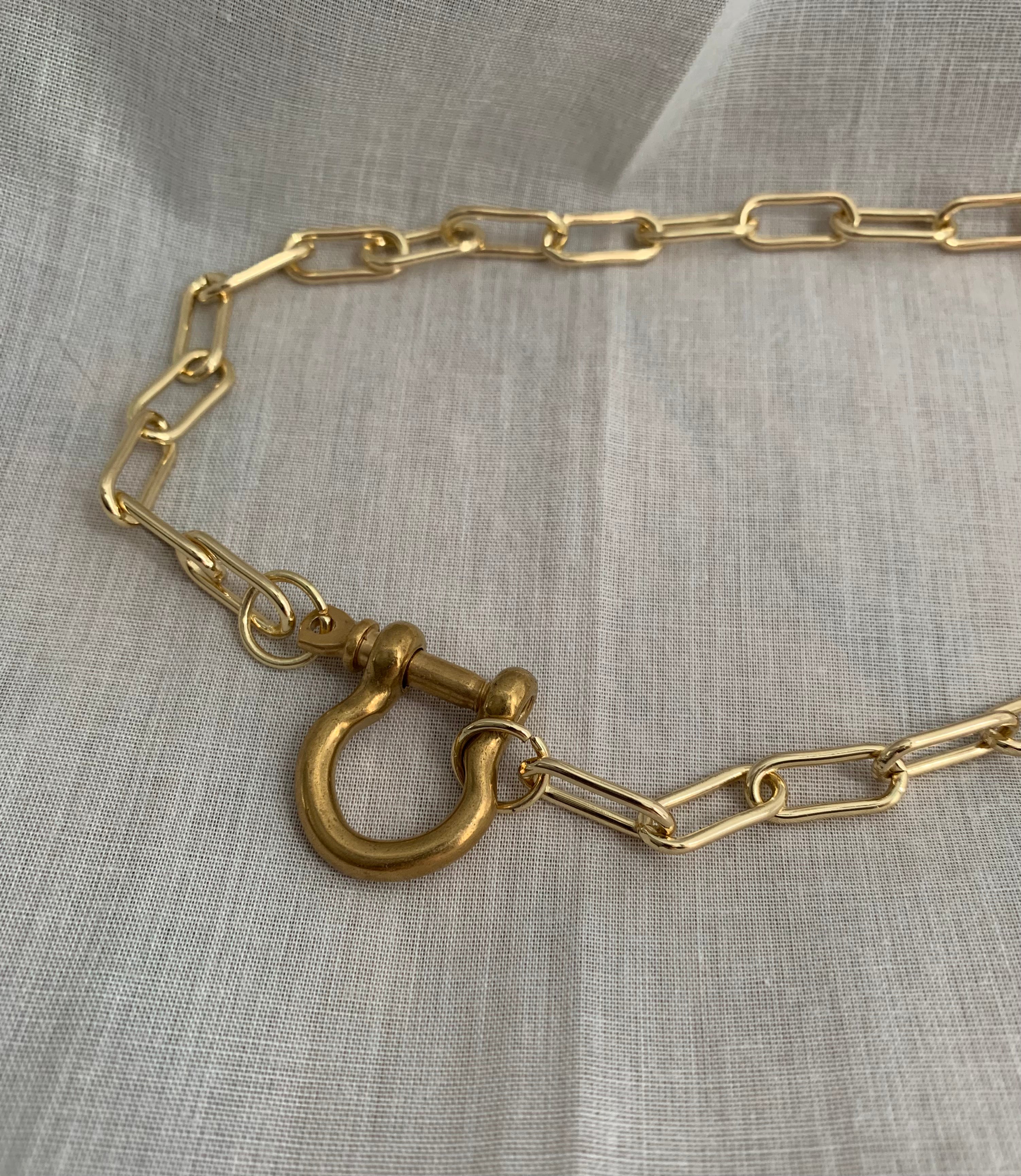 Gold Horseshoe Lock necklace