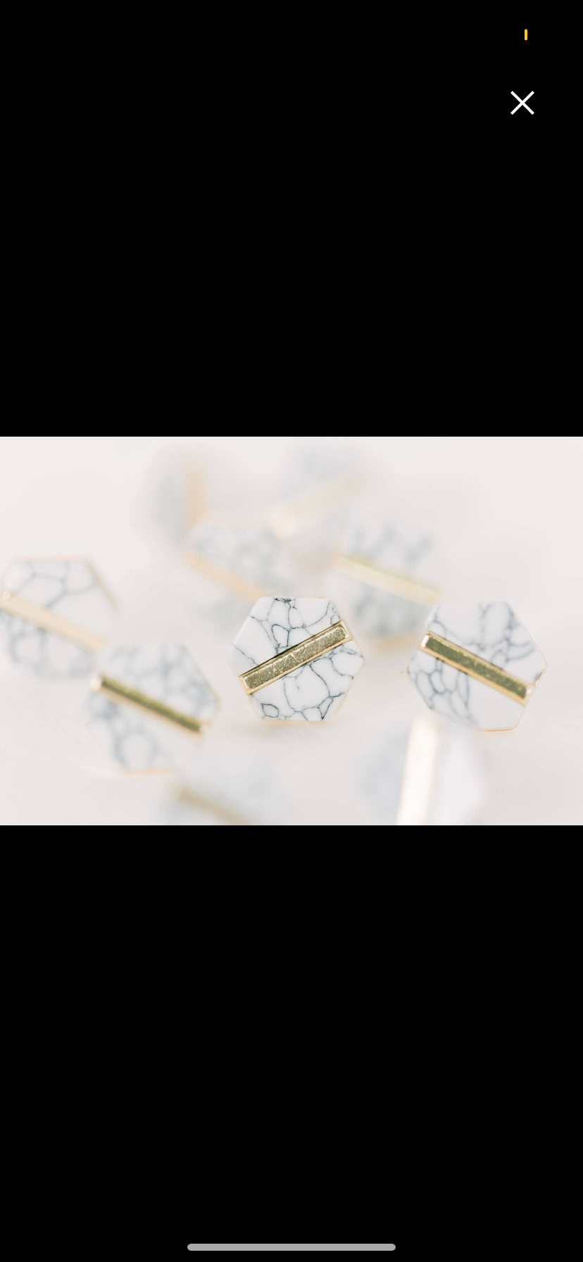 Marble Hexagon Studs