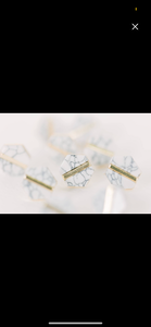 Marble Hexagon Studs