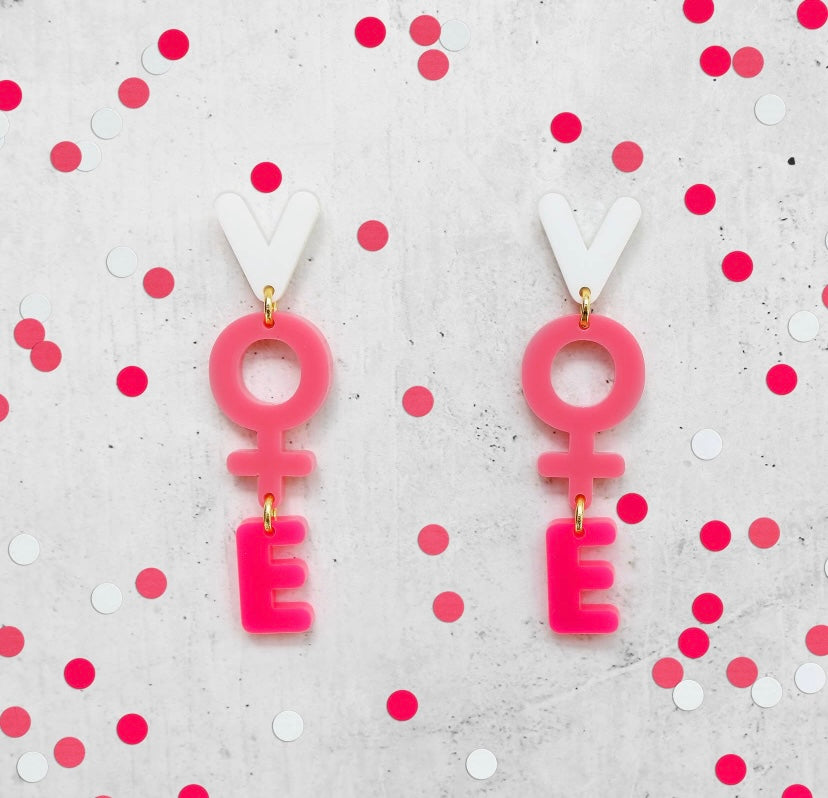 Pink Vote earrings