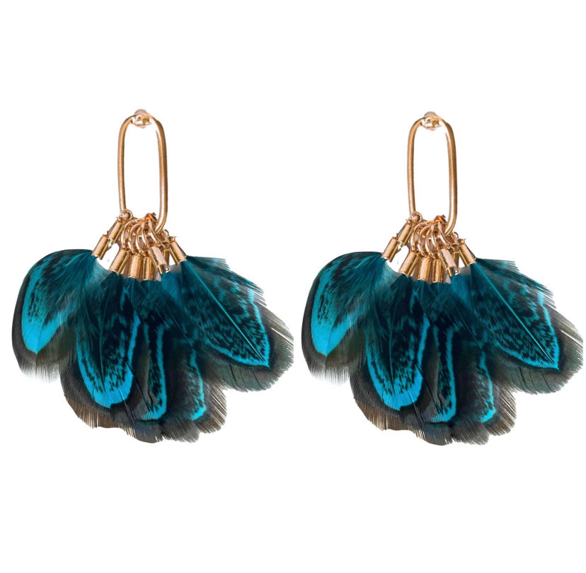 Peacock Feather Tassel earrings