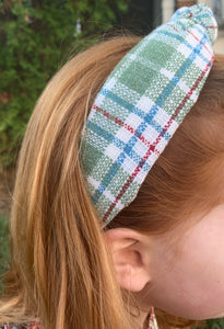 Green plaid headband