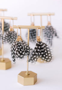 Polka Dot Feather earrings