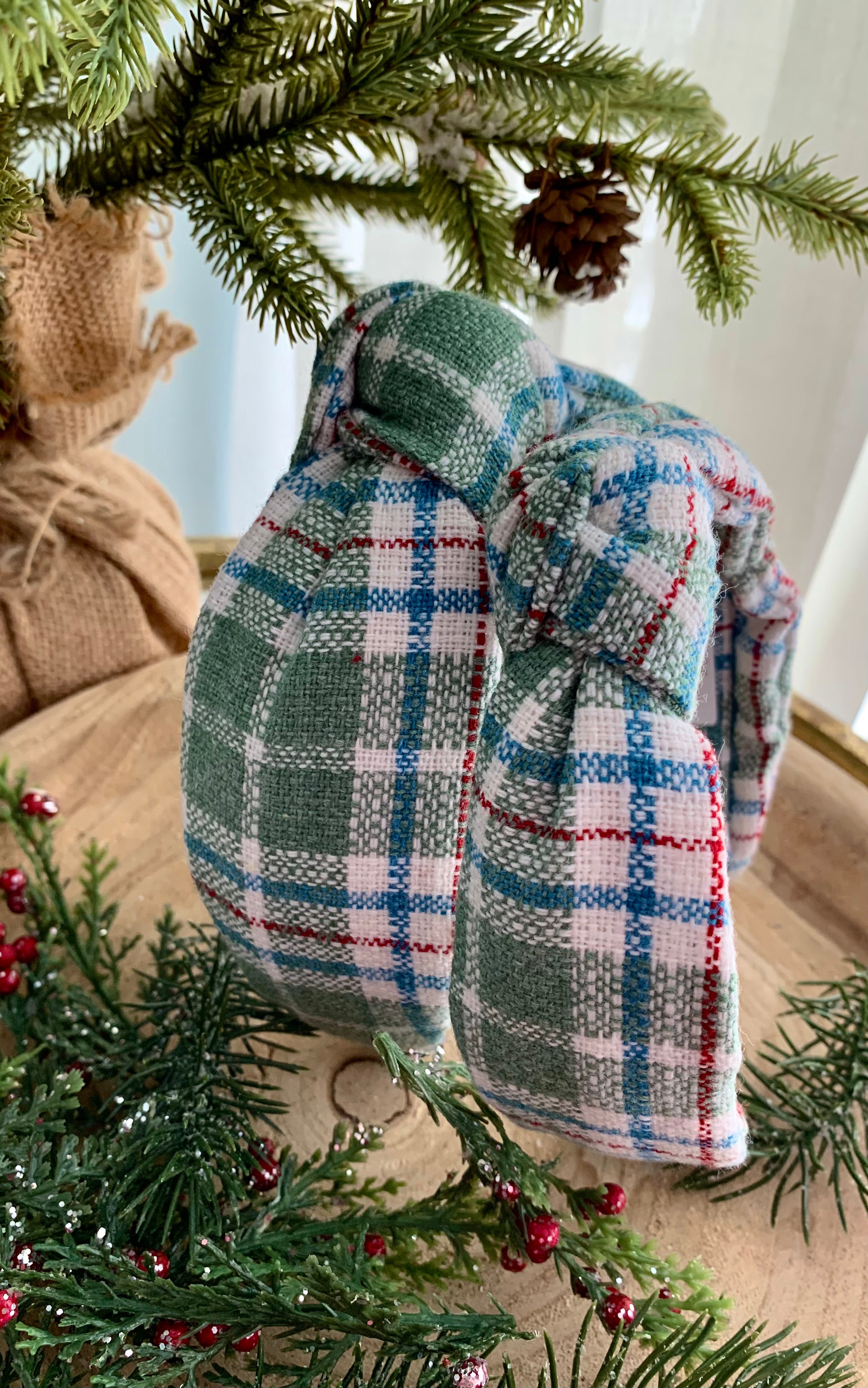 Green plaid headband