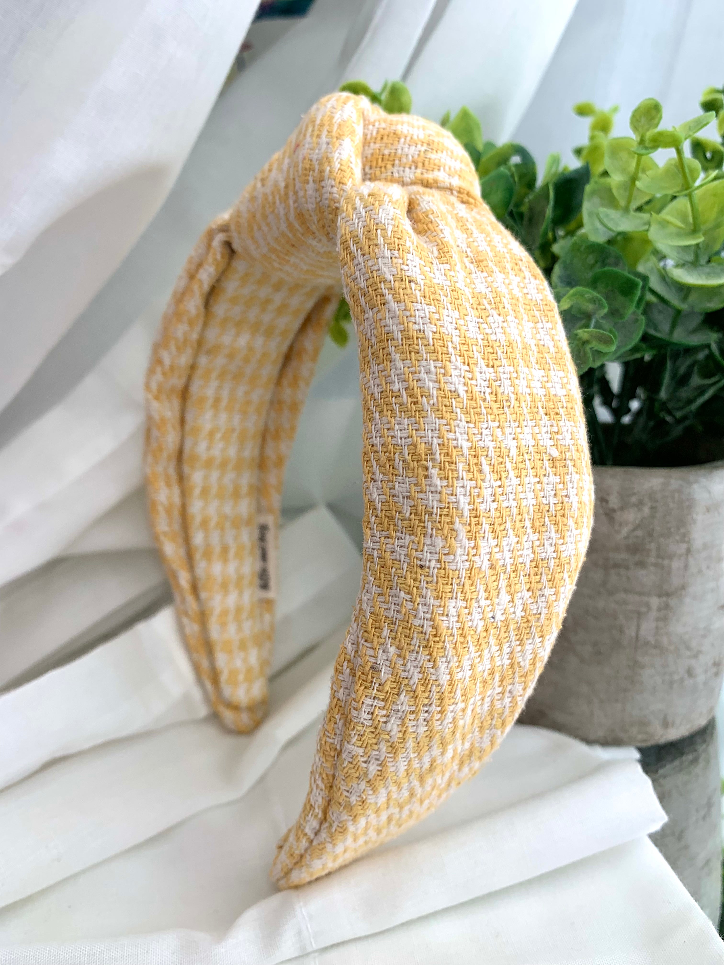 Yellow Boucle knotted headband