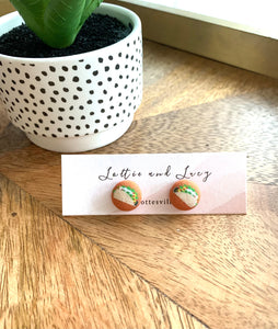 Little Tacos button earrings