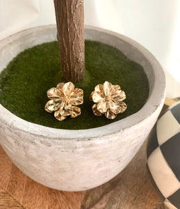 Gold Camellia earrings