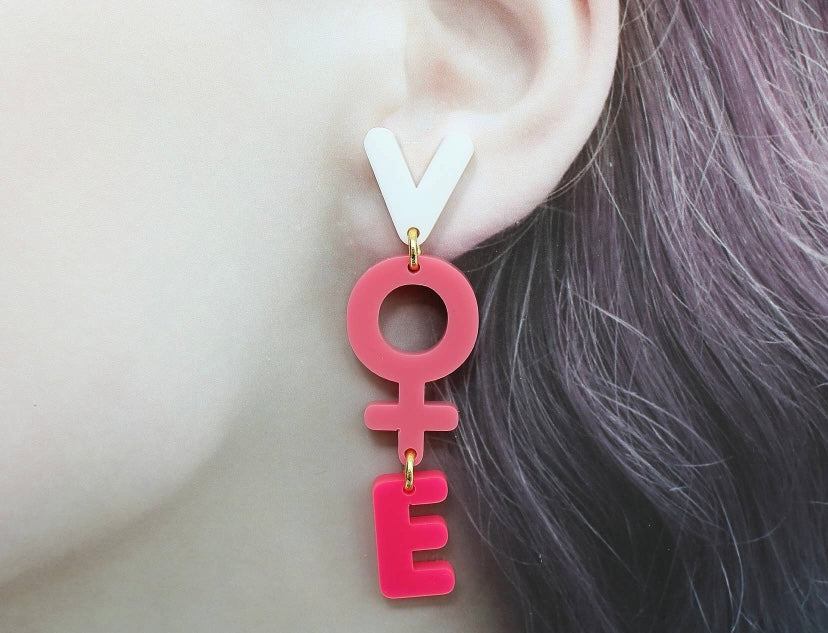 Pink Vote earrings