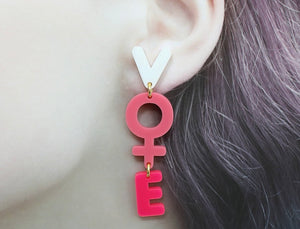 Pink Vote earrings